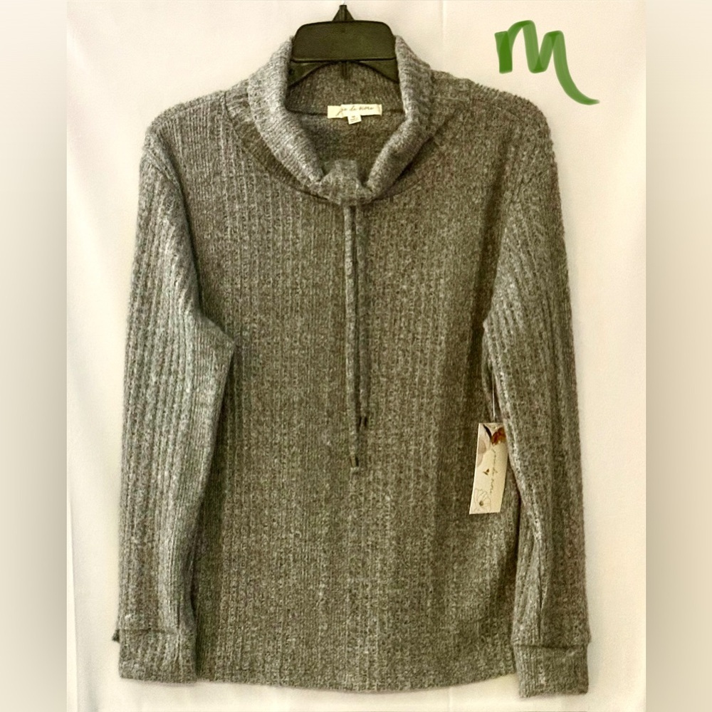 Cozy Gray Cowl Neck Sweater
